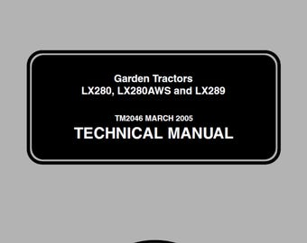 Manual técnico de tractores de jardín John Deere LX280, LX280AWS y LX289 (TM2046, PDF)