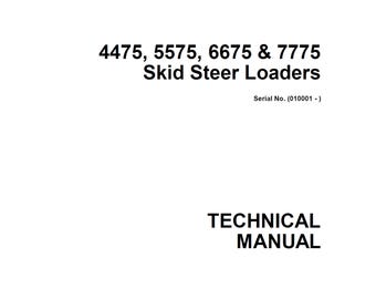 John Deere 4475 5575 6675 7775 Skid Steer Loader Technical Manual TM1553 PDF