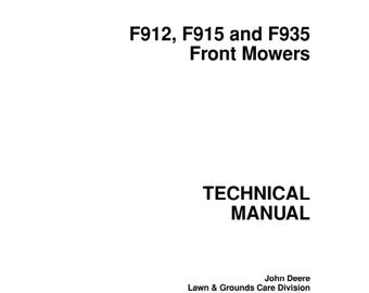 John Deere F912 F915 F935 Front Mower Repair Technical Manual TM1350 PDF