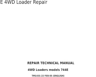 John Deere 744E 4WD Loader Repair Technical Manual TM1455 PDF