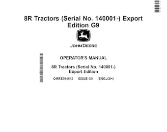 Manual de mantenimiento y operadores del tractor John Deere 8R OMRE594843 PDF 11