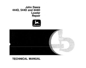 Manual técnico de reparación de cargadoras John Deere 444D, 544D y 644D (TM1341) PDF