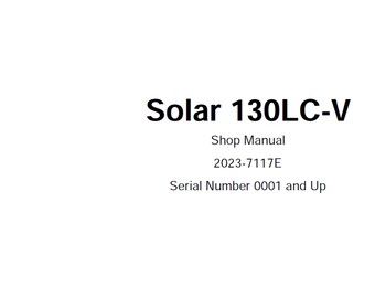 Doosan Solar S130LC-V Excavator Service Manual S/N 0001 and Up 2023-7117E PDF