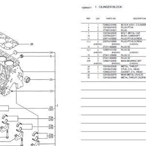 Yanmar 3Tne84-Sa, 3Tne84-G1A, 3Tne84-G2A and 3Tne84C-G1A Engines Spare Parts Manual PDF Digital Download