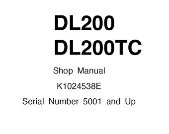Manual de servicio del taller de cargadoras de ruedas Doosan DL200 y DL200TC, número de serie 5001 y posteriores, K1024538E, PDF