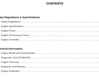 Doosan DV11 dieselmotor 6 cylindrar, 4 takts, rak, direktinsprutning, drift- och underhållsmanual PDF