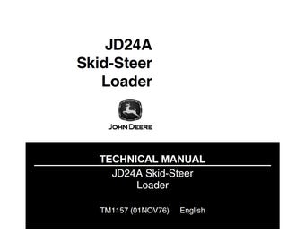 Manual técnico da minicarregadeira John Deere JD24A TM1157 PDF