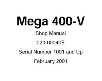 Manual de servicio de la cargadora de ruedas Doosan Mega M400-V (número de serie 1001 y posteriores, 023-00040E, PDF)