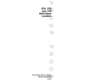 John Deere 570 575 375 Skid Steer Loader Technical Manual TM1359 PDF