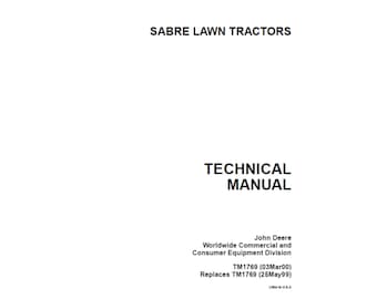 John Deere 1438GS - 2046HV Lawn Tractors Repair Technical Manual TM1769 PDF
