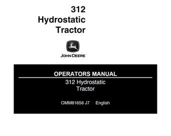 John Deere 312 onderhouds- en bedieningshandleiding hydrostatische tractor OMM81656 pdf