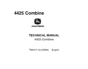 John Deere 4425 Mähdrescher Technisches Handbuch TM4417 PDF