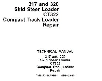John Deere 317 320 CT322 Skid Steer Compact Track Loader Repair Technical Manual TM2152 PDF
