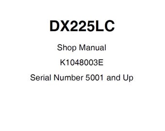 Pelle Doosan DX225LC S/N 5001 et plus, manuel d'entretien K1048003E PDF 3