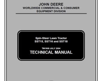 John Deere SST15 SST16 SST18 スピンステア芝刈りトラクター 技術マニュアル TM1908 PDF