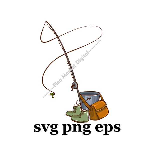Fishing Pole SVG PNG EPS Clipart Logo # 7
