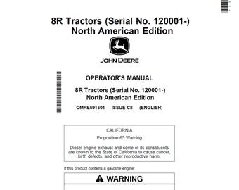 John Deere 8R Tractor Maintenance and Operators OMRE591501 Manual PDF 1