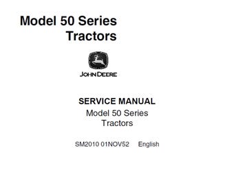 John Deere 50, 520, 530 (50-serien) Traktorreparations- och servicemanual SM2010 PDF