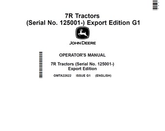 John Deere 7R Tractor Maintenance and Operators Manual OMTA22622  PDF 11