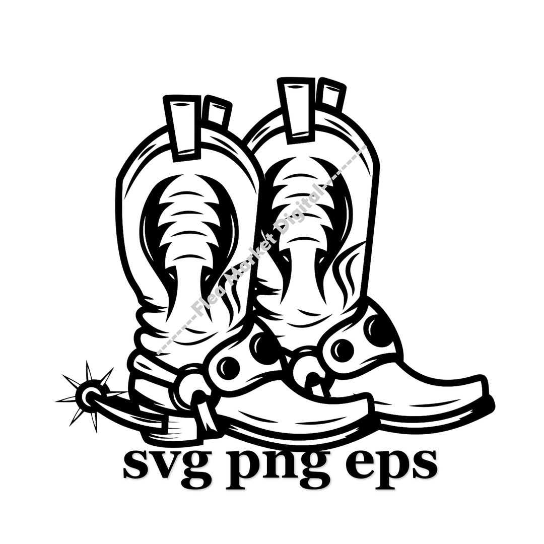 Cowboy Boots SVG PNG EPS Etsy