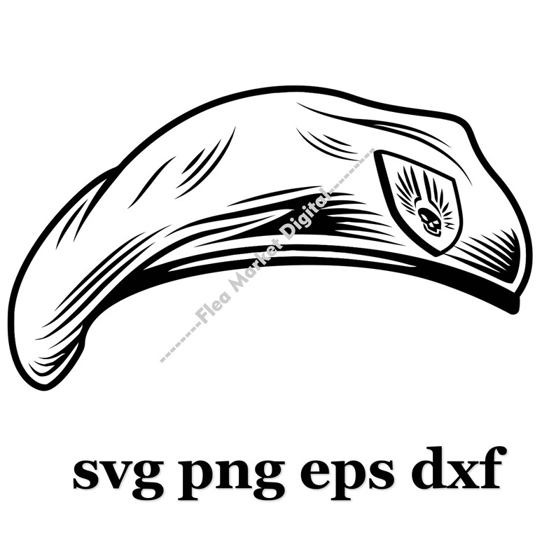 Military Beret Hat SVG PNG EPS Dxf Clipart 1 Etsy