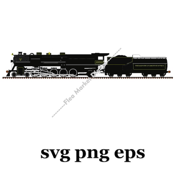 Antique Steam Locomotive Train SVG PNG EPS Clipart