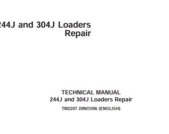 Manual técnico de reparación de cargadoras John Deere 244J y 304J TM2207 PDF