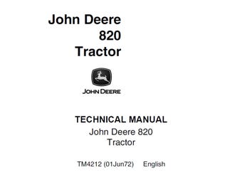 John Deere 820 Tractor Technical Manual TM4212 PDF