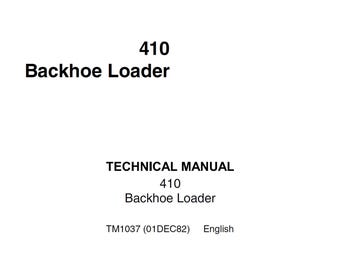 John Deere 410 Backhoe Loader Technical Manual TM1037 PDF
