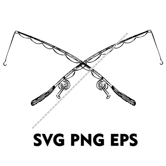 Cross Fishing Poles SVG PNG EPS Instant Download -  Canada