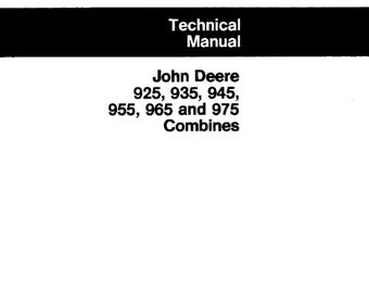 John Deere 925 935 945 955 965 975 Technische handleiding maaidorser TM4307 (pdf)