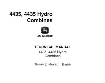 John Deere 4435 4435 Hydro Mähdrescher Reparatur Technisches Handbuch TM4464 PDF