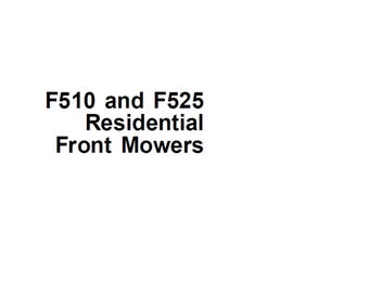 John Deere F510 F525 Front Mower Repair Technical Manual TM1475 PDF