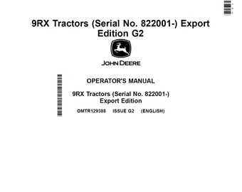 John Deere 9RX Tractor Maintenance and Operators Manual OMTR129388 PDF 21