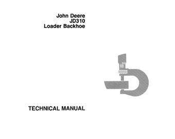John Deere JD310 Backhoe Loader Technical Manual TM1036 PDF
