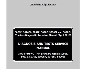John Deere 5076E 5076EL 5082E 5090E 5090EL en 5090EH tractoren diagnostische en test technische handleiding TM607519 pdf