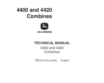 John Deere 4400 4420 Combine Repair Technical Manual TM1237 PDF
