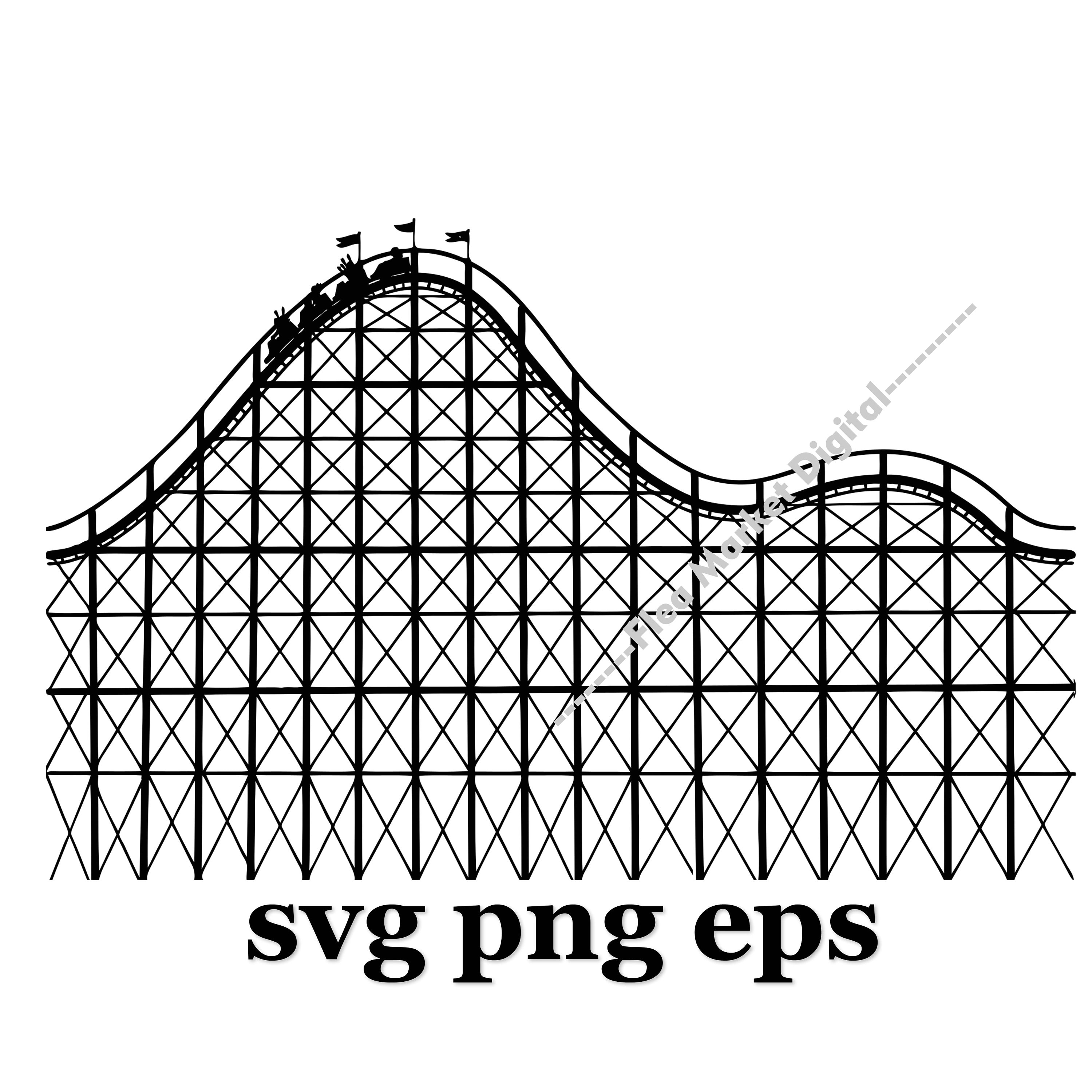 Roller Coaster 5 SVG, Roller Coaster Clipart, Roller Coaster Files