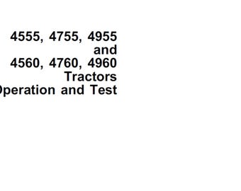 John Deere 4555 4755 4955 4560 4760 4960 Tractors Operation and Test Technical Manual TM1461 PDF