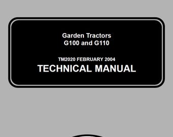 John Deere G100 G110 Garden Tractors Technical Manual TM2020 PDF