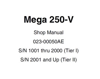 Doosan Mega M250-V Wheel Loader Service Manual S/N 1001 thru 2000 (Tier I) and 2001 and Up (Tier II) 023-00050AE PDF 1