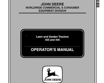 Manual de operação e manutenção de tratores de gramado e jardim John Deere 425 e 445 OMM144042 PDF 2