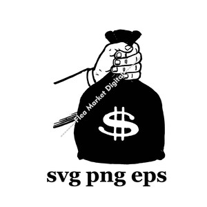 Mano che tiene una borsa di soldi SVG PNG EPS Clipart