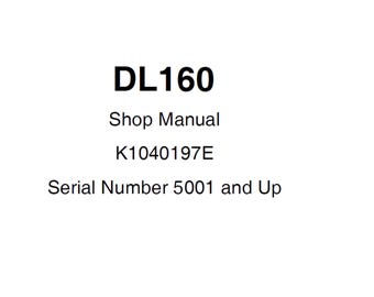 Doosan DL160 Wheel Loader Shop Service Manual S/N 5001 and Up K1040197E PDF