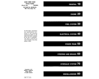 John Deere 2630 Tractor Technical Manual TM1085 PDF