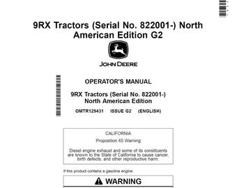John Deere 9RX Tractor Maintenance and Operators Manual OMTR129431 PDF 22