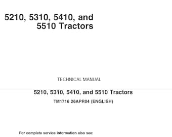 John Deere 5210 5310 5410 5510 Diagnostische reparatie tractor Technische handleiding TM1716 PDF