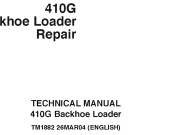 Manual Técnico de Reparo da Retroescavadeira John Deere 410G TM1882 PDF
