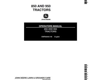 John Deere 850 und 950 Traktor Wartungs- und Bedienungsanleitung OMR68993 PDF 1