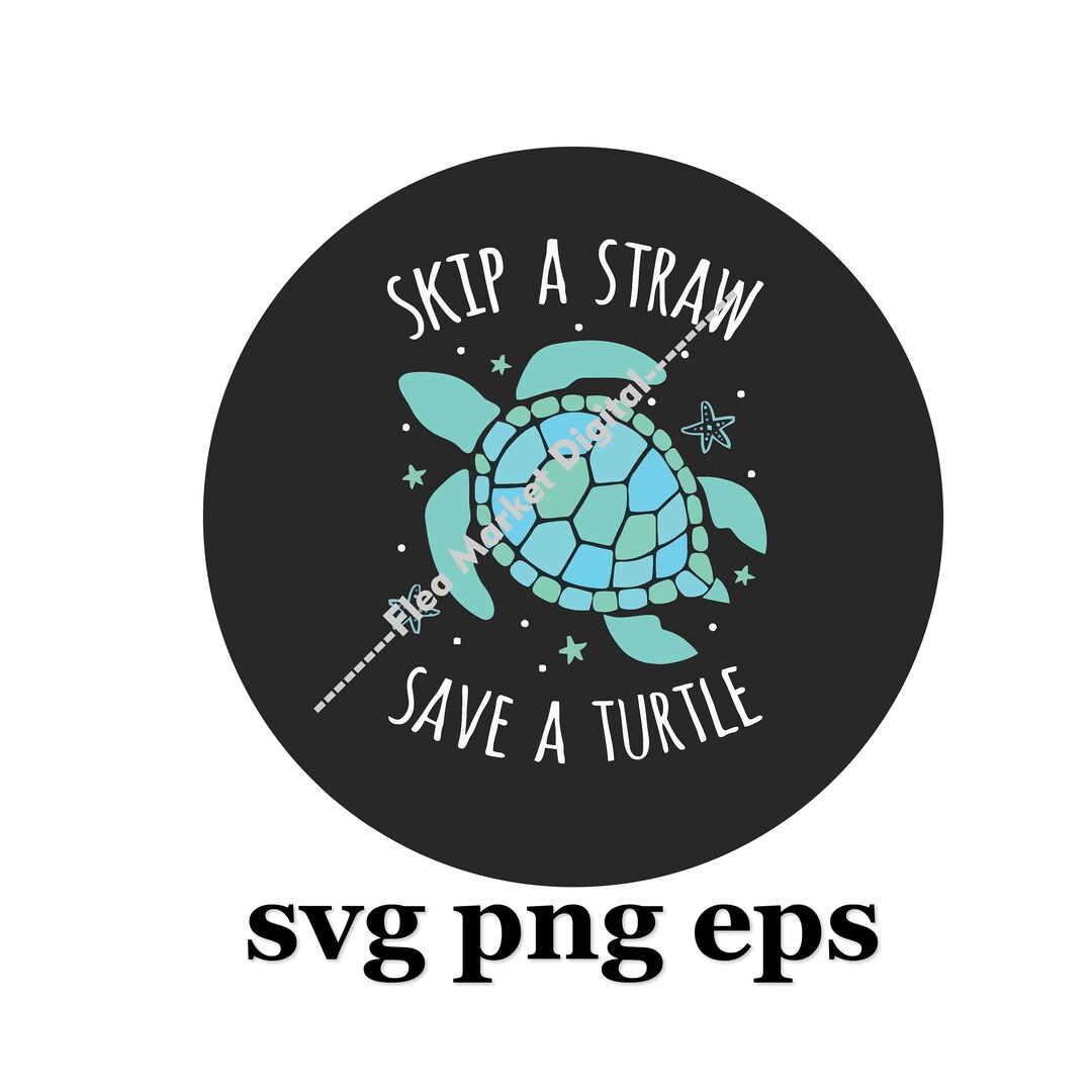 Save Sea Turtle SVG PNG EPS - Etsy
